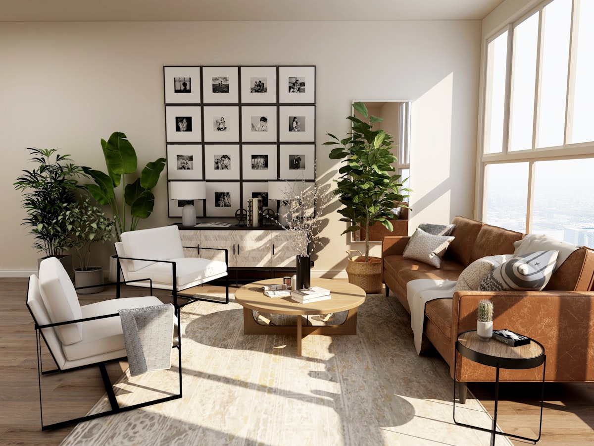 Abstract fluid art piece with brown and beige organic shapes, ethereal gallery setting with white walls, natural daylight illuminating textures, no human presence
